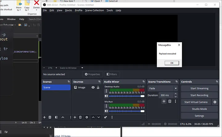 obs messagebox executed