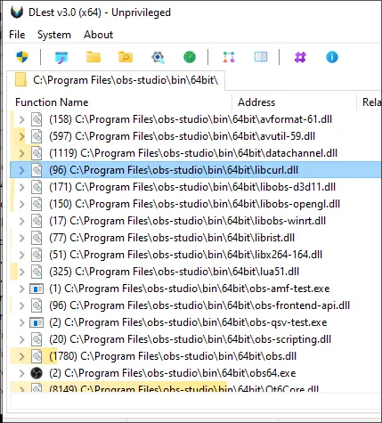 dlest exported functions