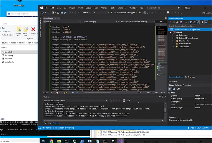 visual studio build output